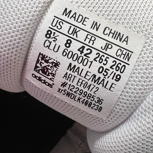 8.5 Adidas Pro Bounce 2019 Low White Black Gold Basketball Shoes EF0472 Mens - Picture 4 of 14